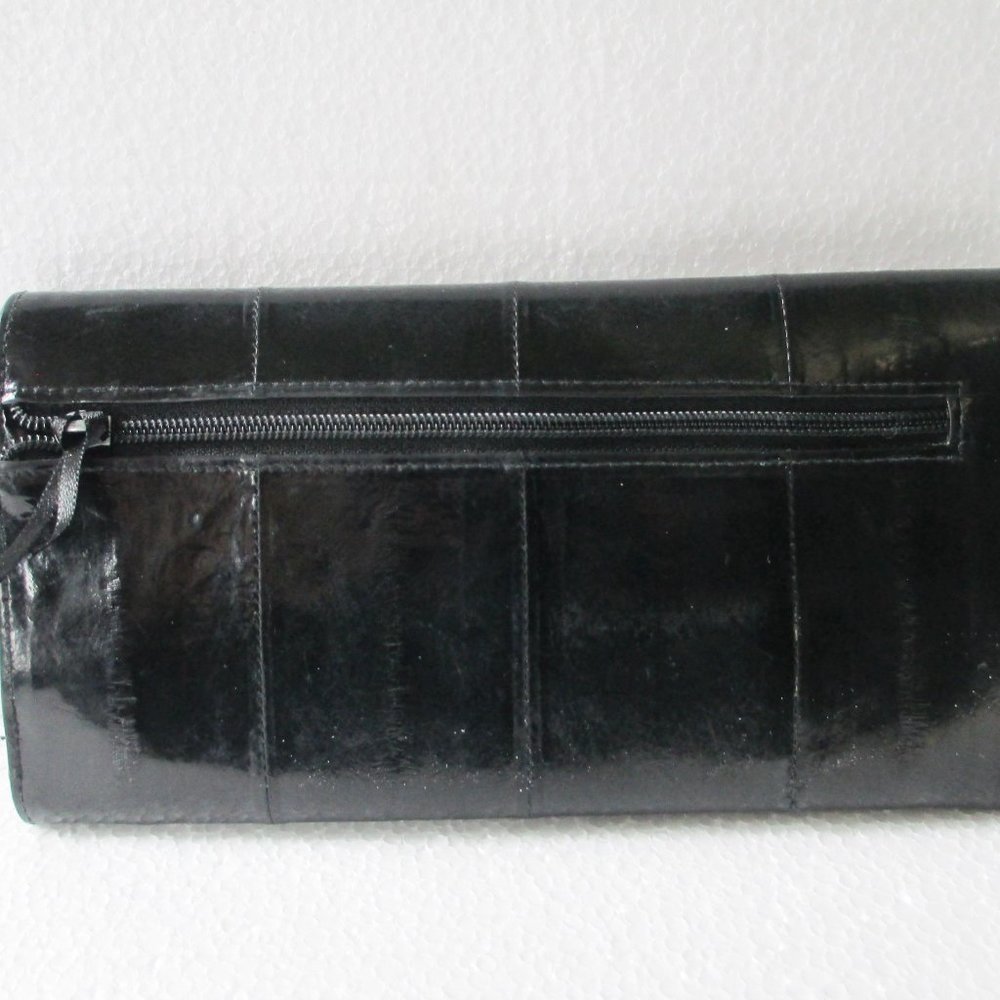 BLACK GENUINE EELSKIN CLUTCH WALLET - Picture 2 of 5